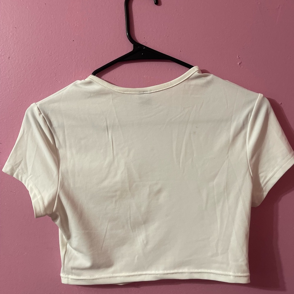 Cropped White Tee - Picture 2 of 3
